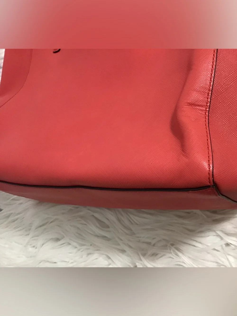 Coach Madison  Saffiano leather Tote Handbag Light Coral EUC